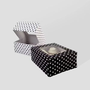 Black & white Custom Cupcake Boxes